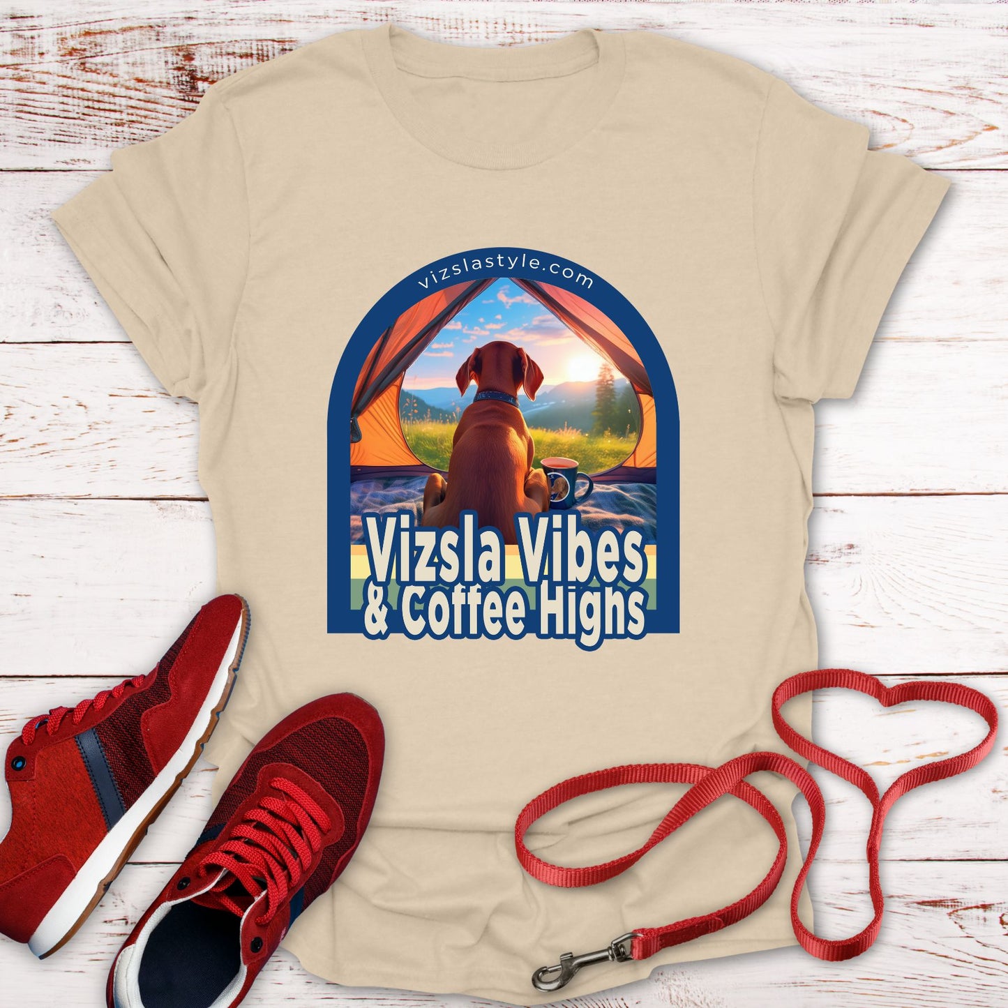 Vizsla Vibes & Coffee Highs! t-shirt