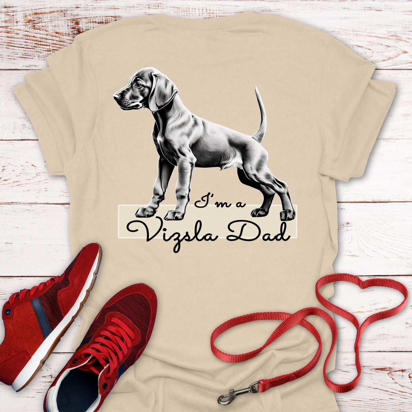 Vizsla Dad & Puppy T-Shirt - Double Sided Vizsla Style
