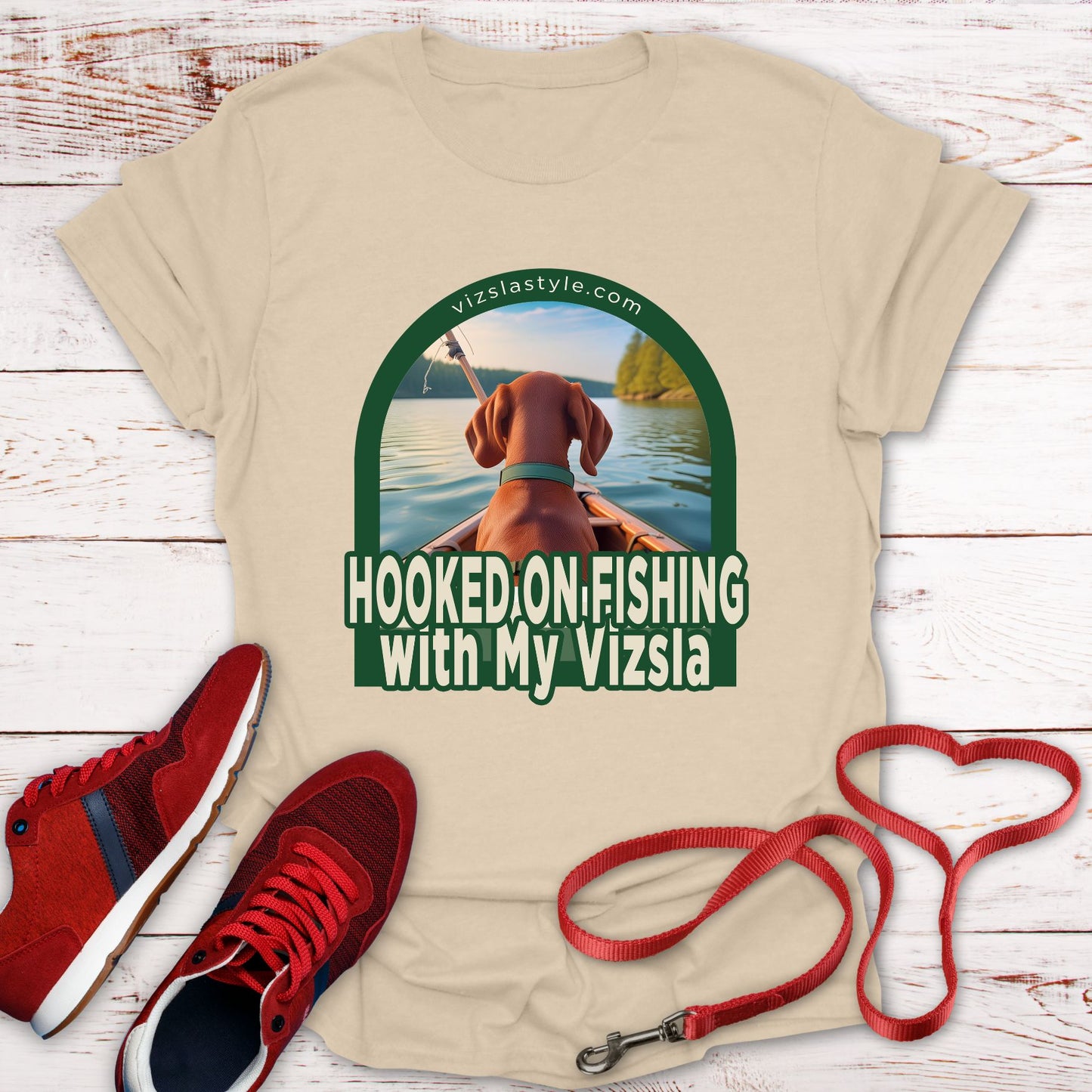 Hooked On Fishing With My Vizsla! t-shirt