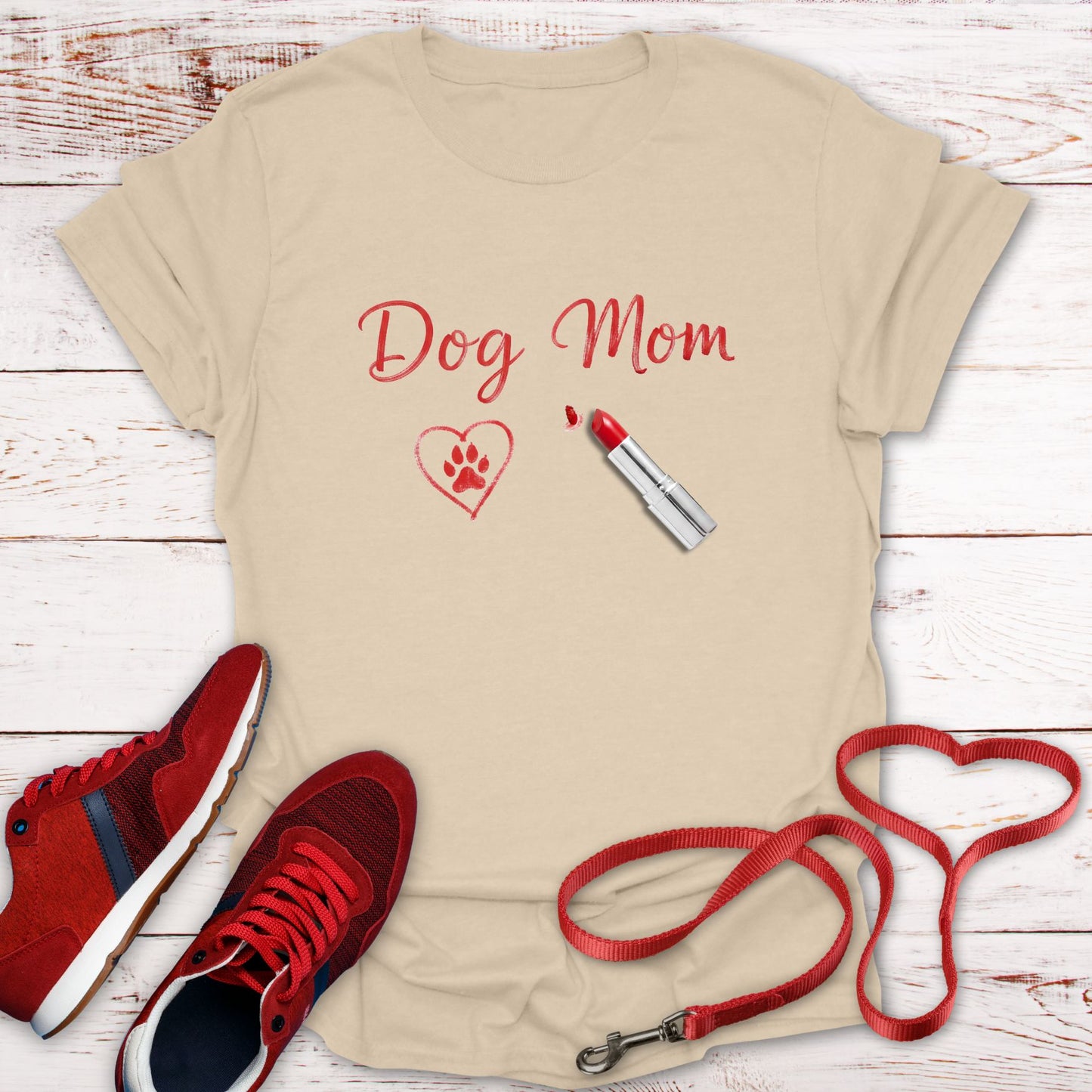 Dog Mom: Lipstick Kisses & Paw Print Love