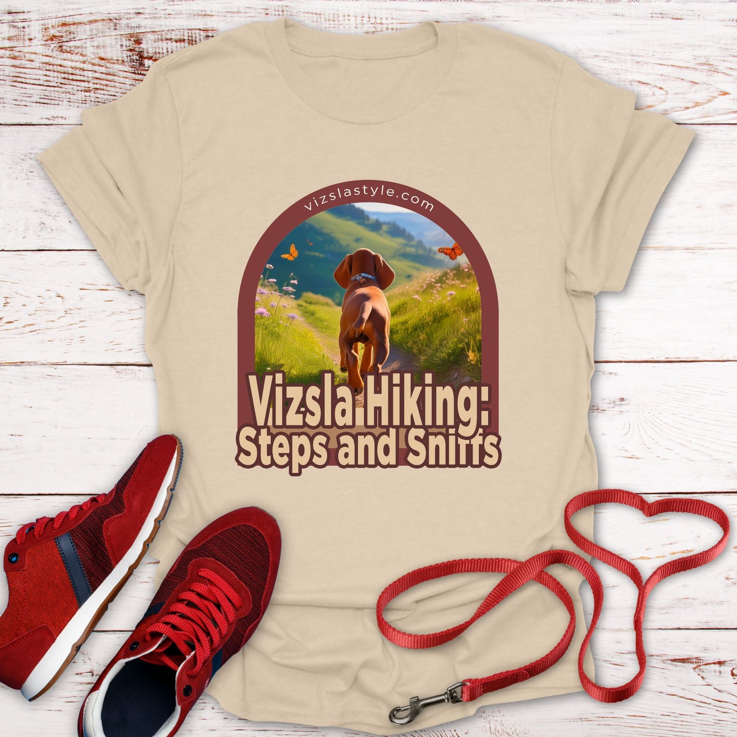 Vizsla Hiking: Steps And Sniffs Puppy t-shirt