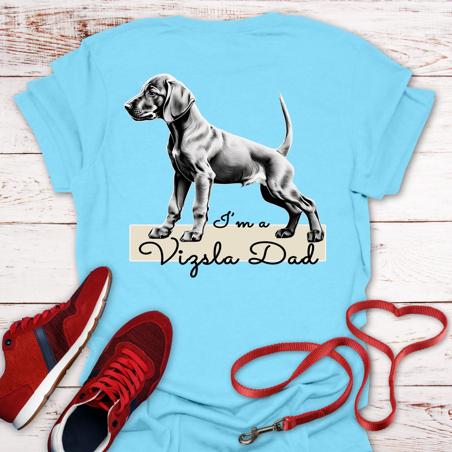 Vizsla Dad & Puppy T-Shirt - Double Sided Vizsla Style