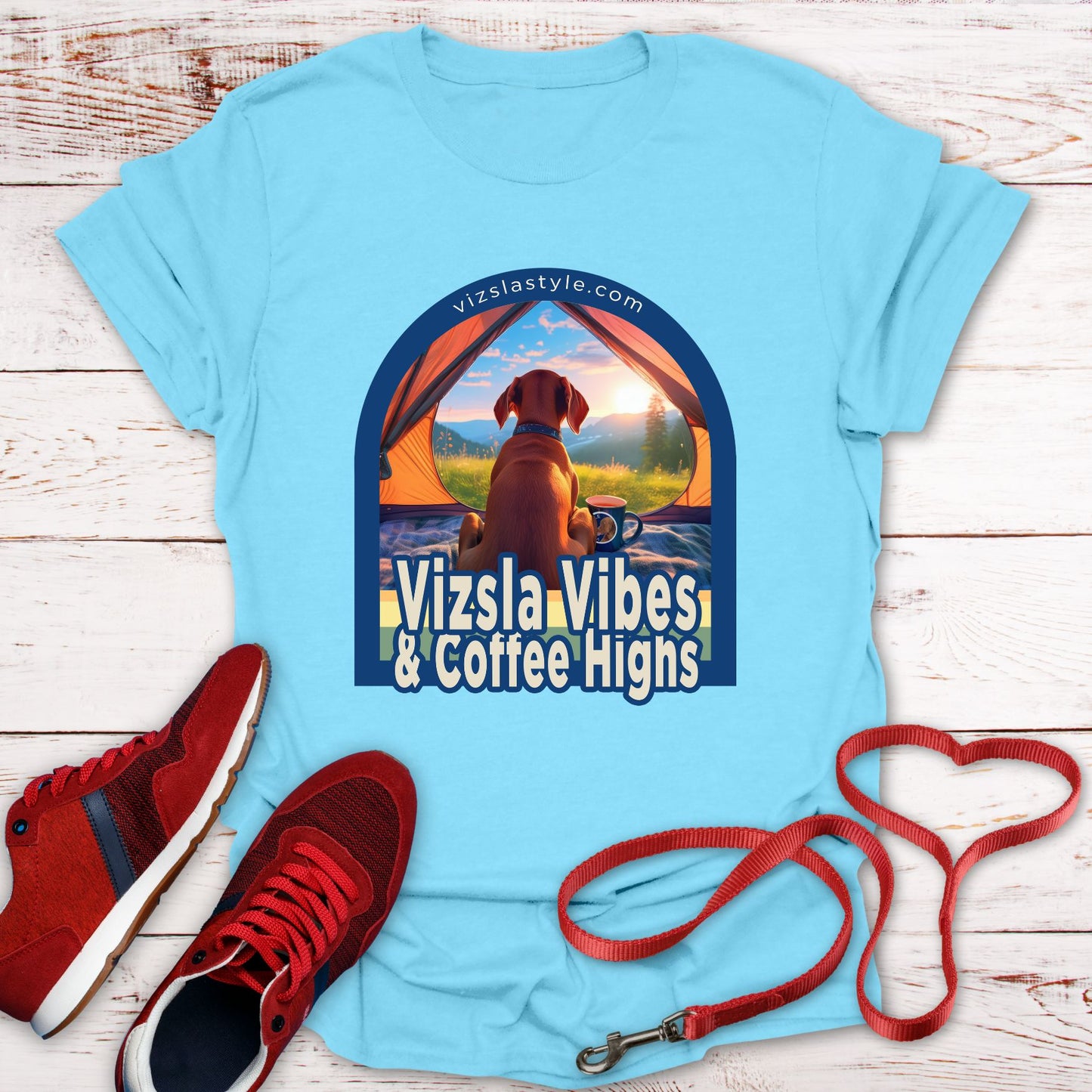 Vizsla Vibes & Coffee Highs! t-shirt