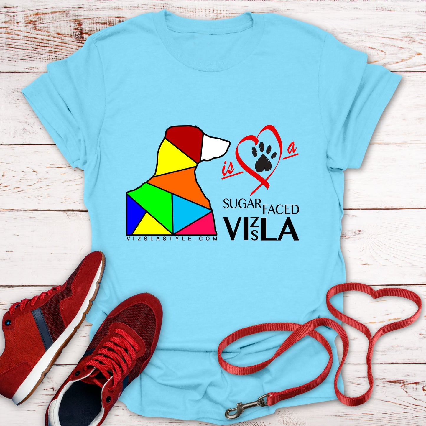 Love is a Sugar Faced Vizsla - All Around Sports T-shirt