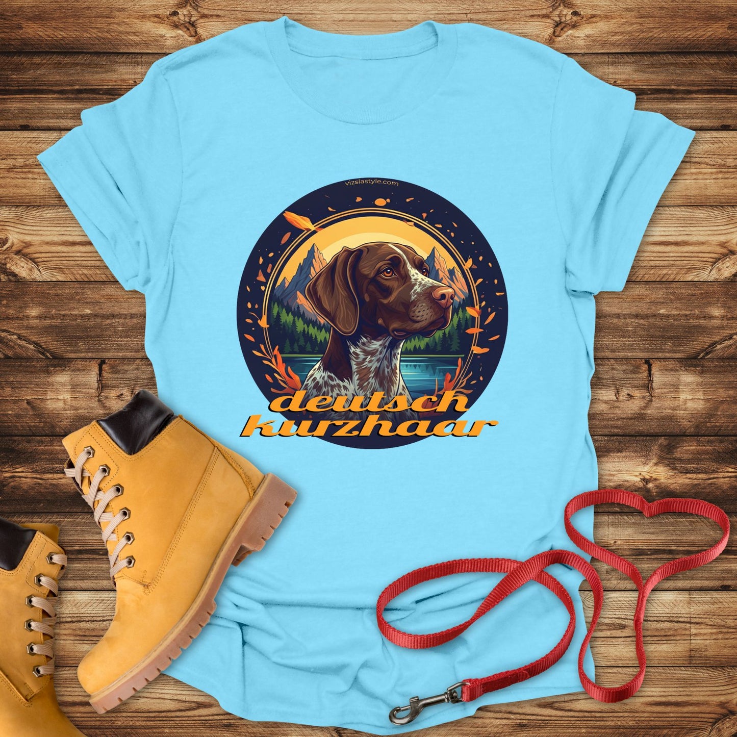 Glorious Deutsch Kurzhaar Mountain Lake Landscape Premium Tee