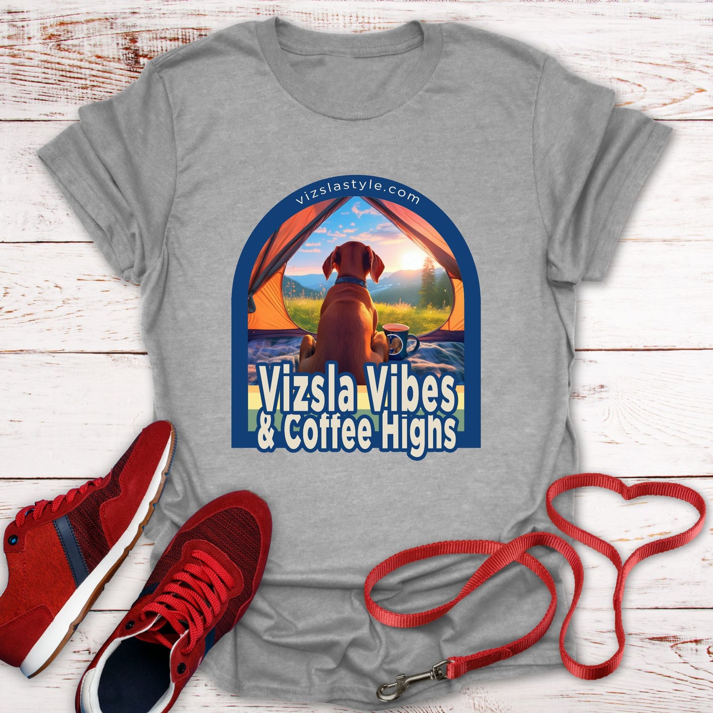 Vizsla Vibes & Coffee Highs! t-shirt