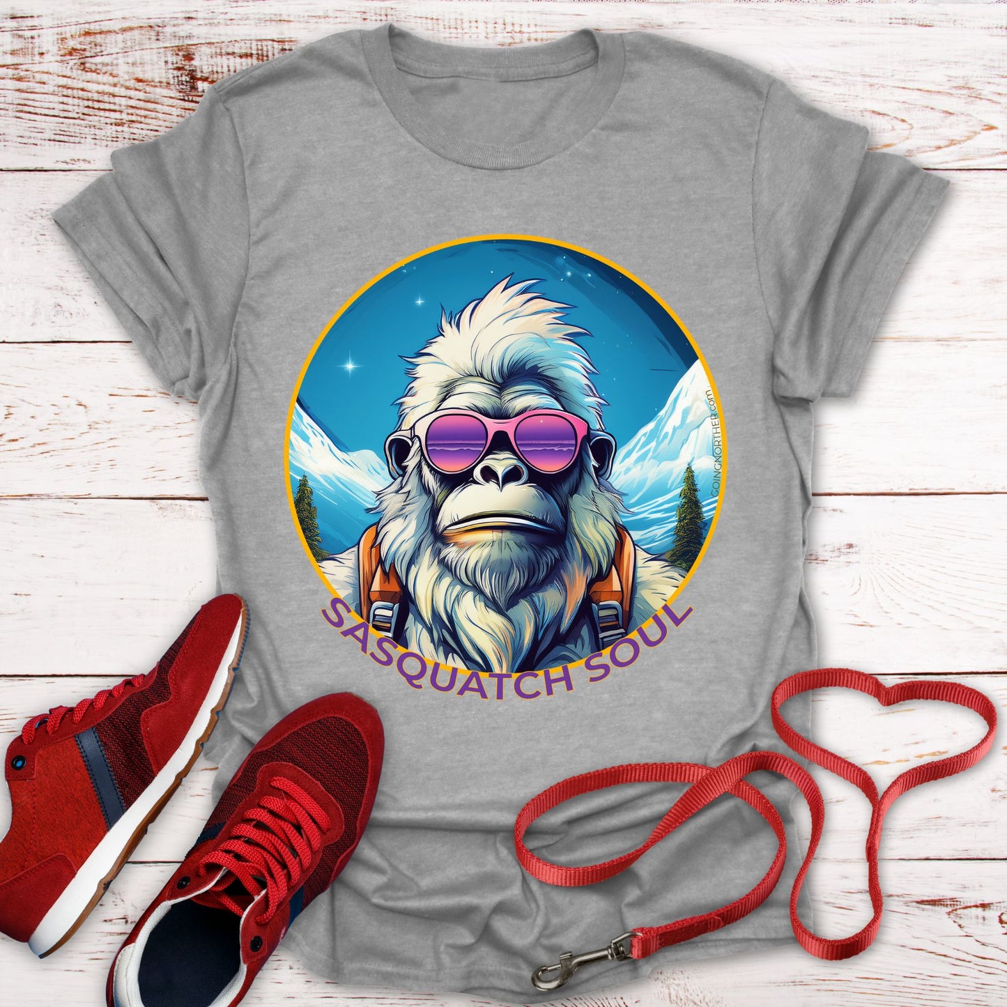 Vizsla Style - Going Norther - Bigfoot - Sasquatch Soul T-Shirt - Retro Design