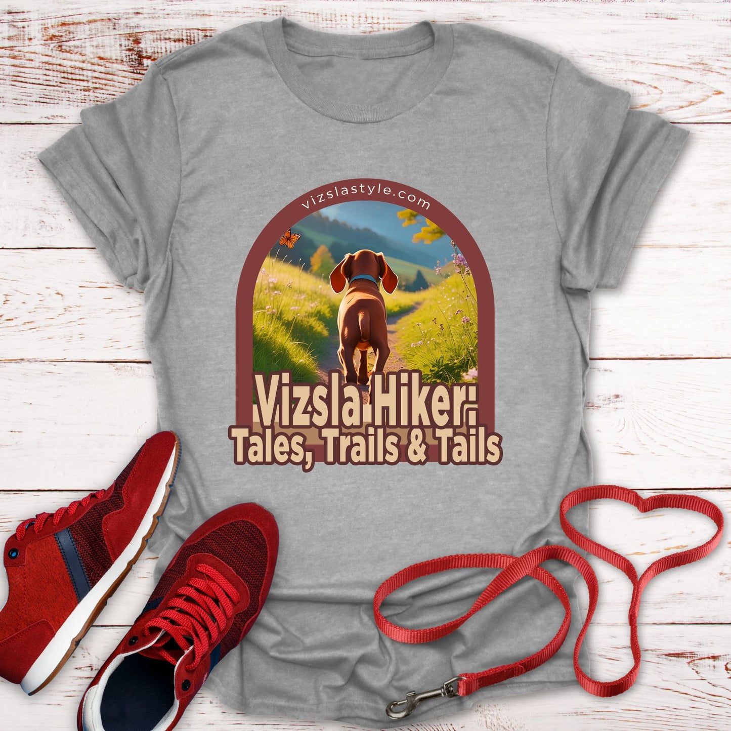 Vizsla Hiker: Tales, Trails & Tails Puppy t-shirt