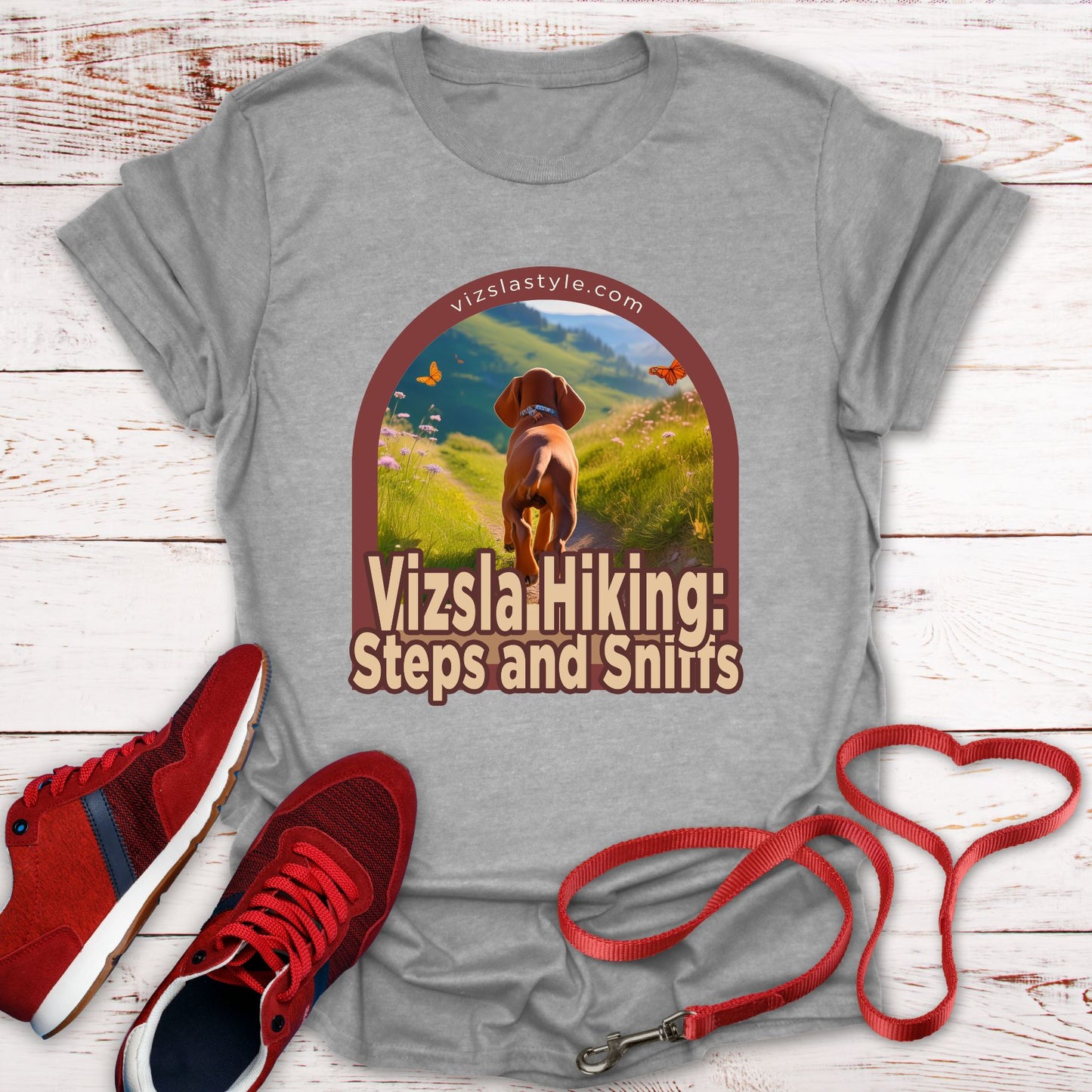 Vizsla Hiking: Steps And Sniffs Puppy t-shirt