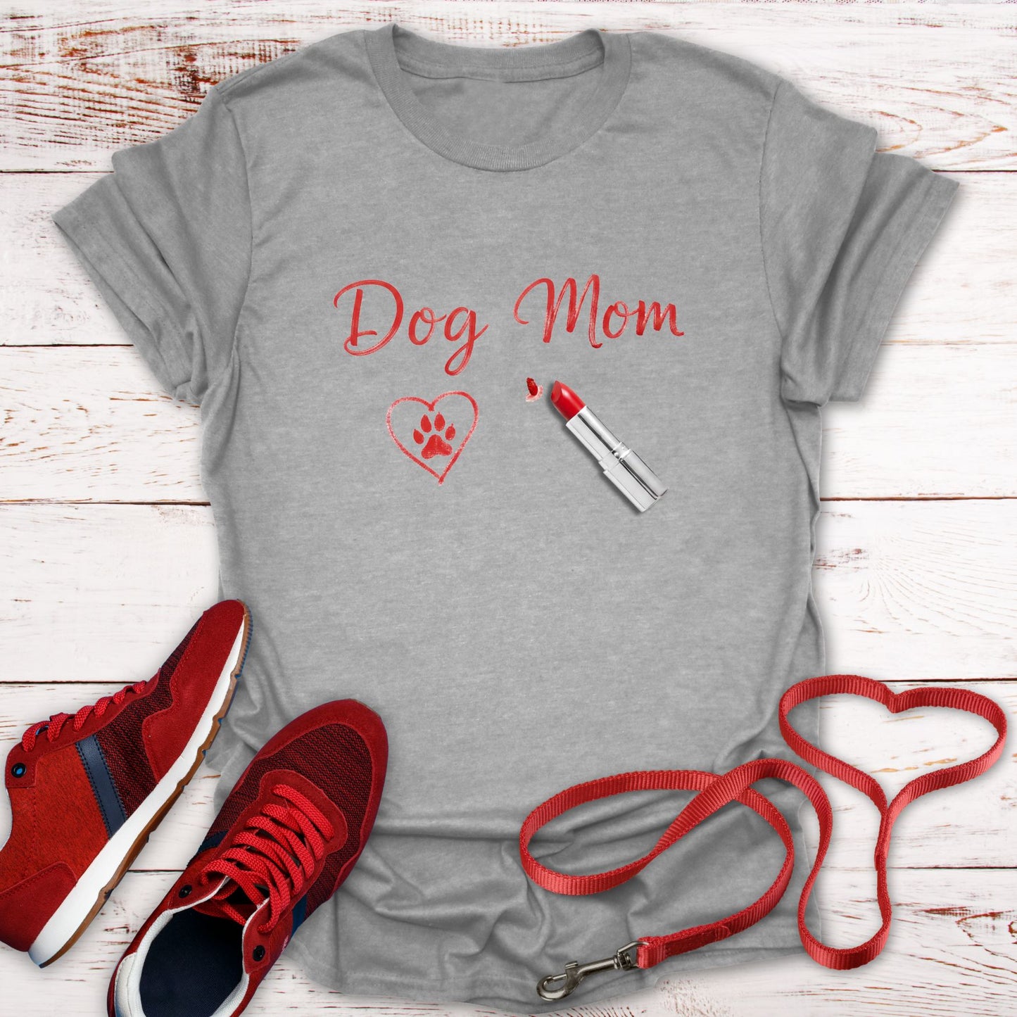 Dog Mom: Lipstick Kisses & Paw Print Love