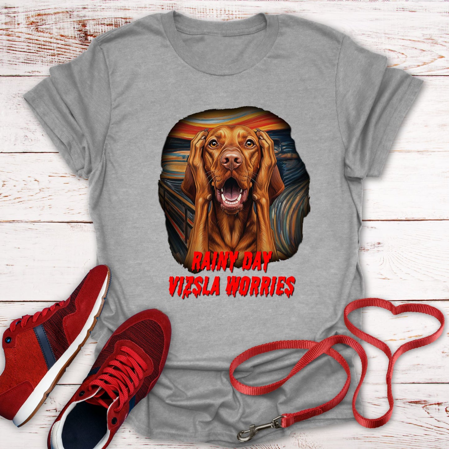 Rainy Day - Vizsla Worries! (Hilarious Tee)