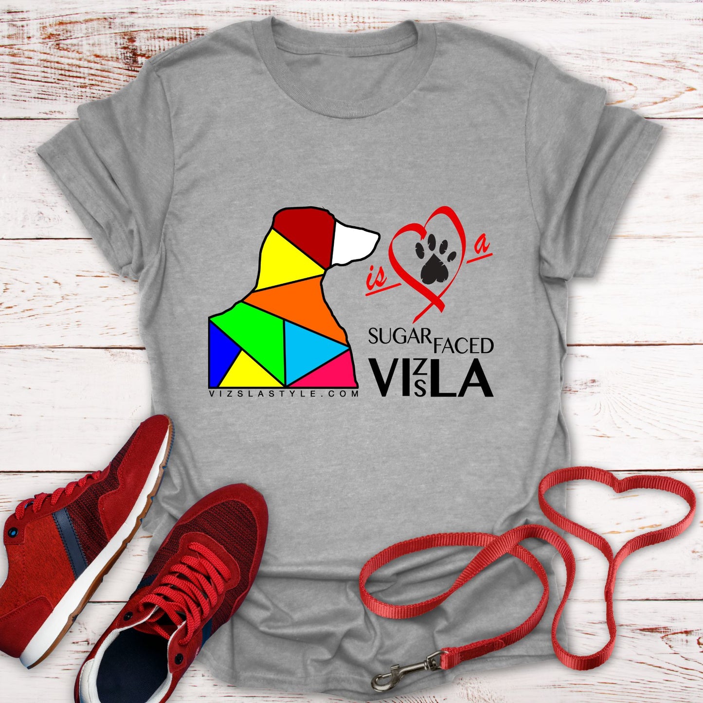 Love is a Sugar Faced Vizsla - All Around Sports T-shirt