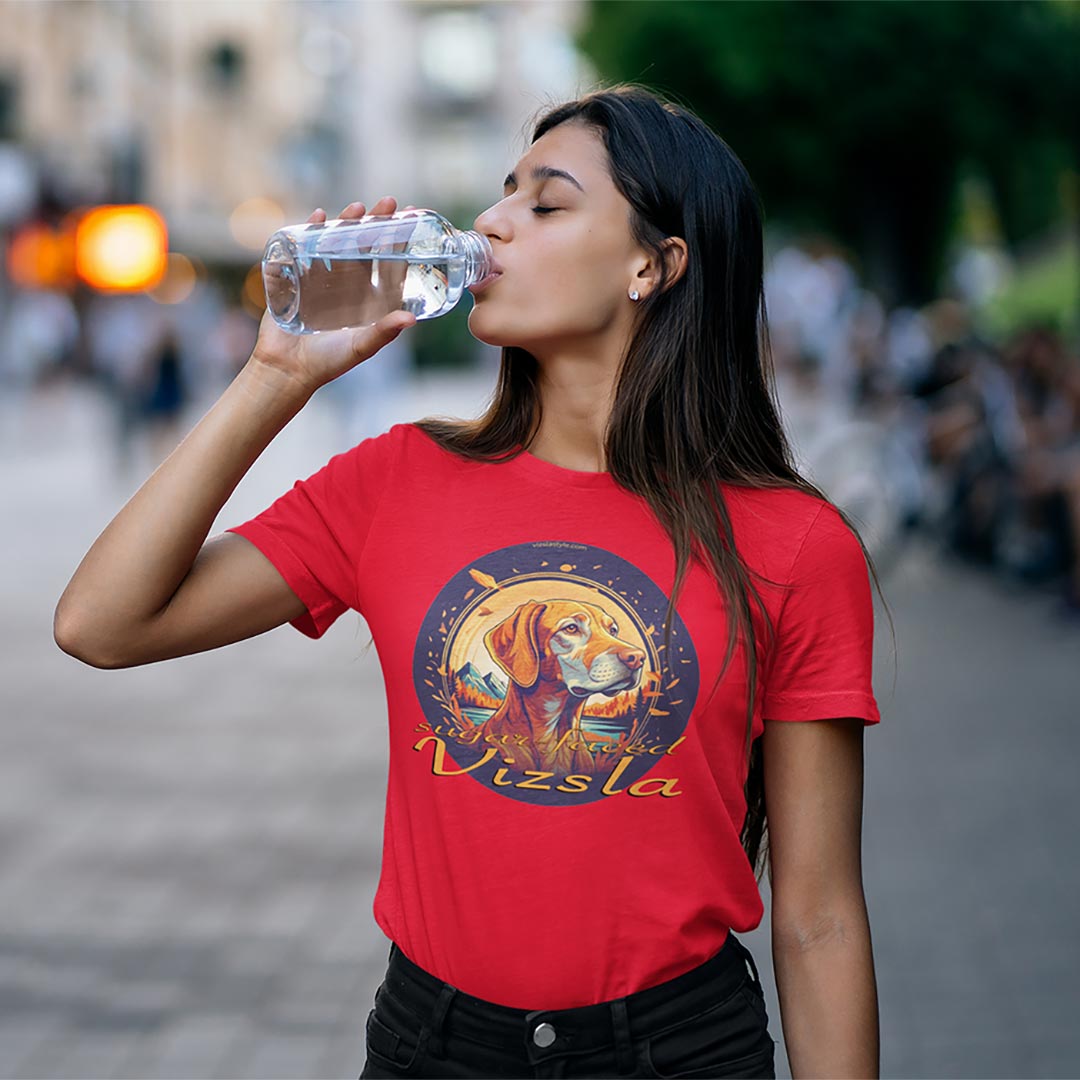 Majestic Sugar Faced Vizsla Mountain Landscape Gold Tee