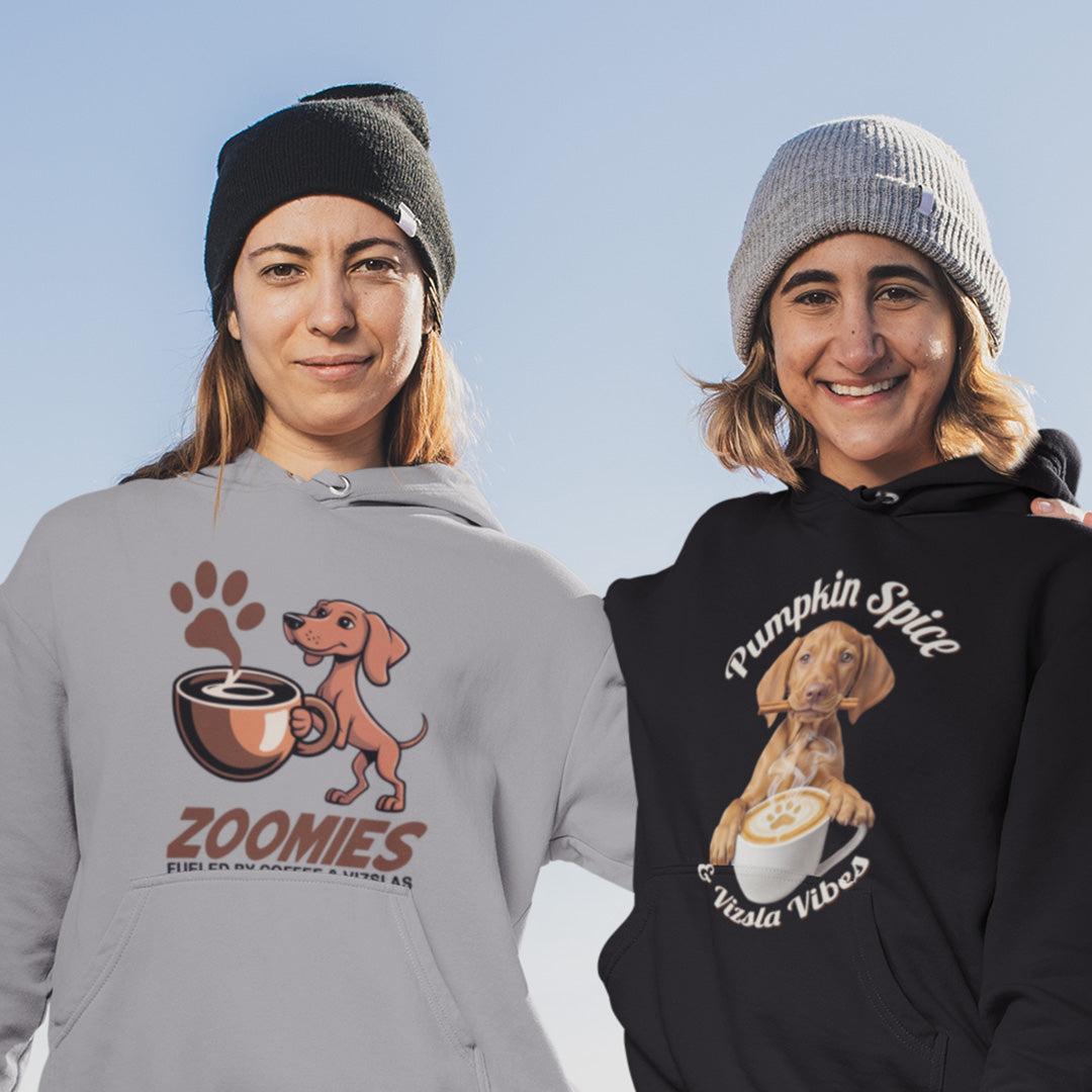 Pumpkin Spice Vizsla Hoodie | Fall Dog Lover  Hooded T-Shirt