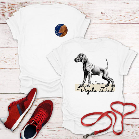 Vizsla Dad & Puppy T-Shirt - Double Sided Vizsla Style