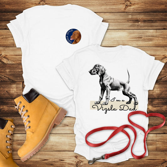 Vizsla Dad & Puppy T-Shirt - Double Sided Vizsla Style
