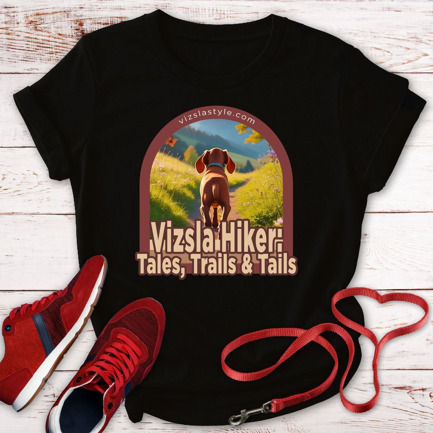 Vizsla Hiker: Tales, Trails & Tails Puppy t-shirt
