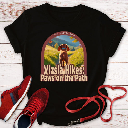 Vizsla Hikes: Paws On The Path Puppy t-shirt