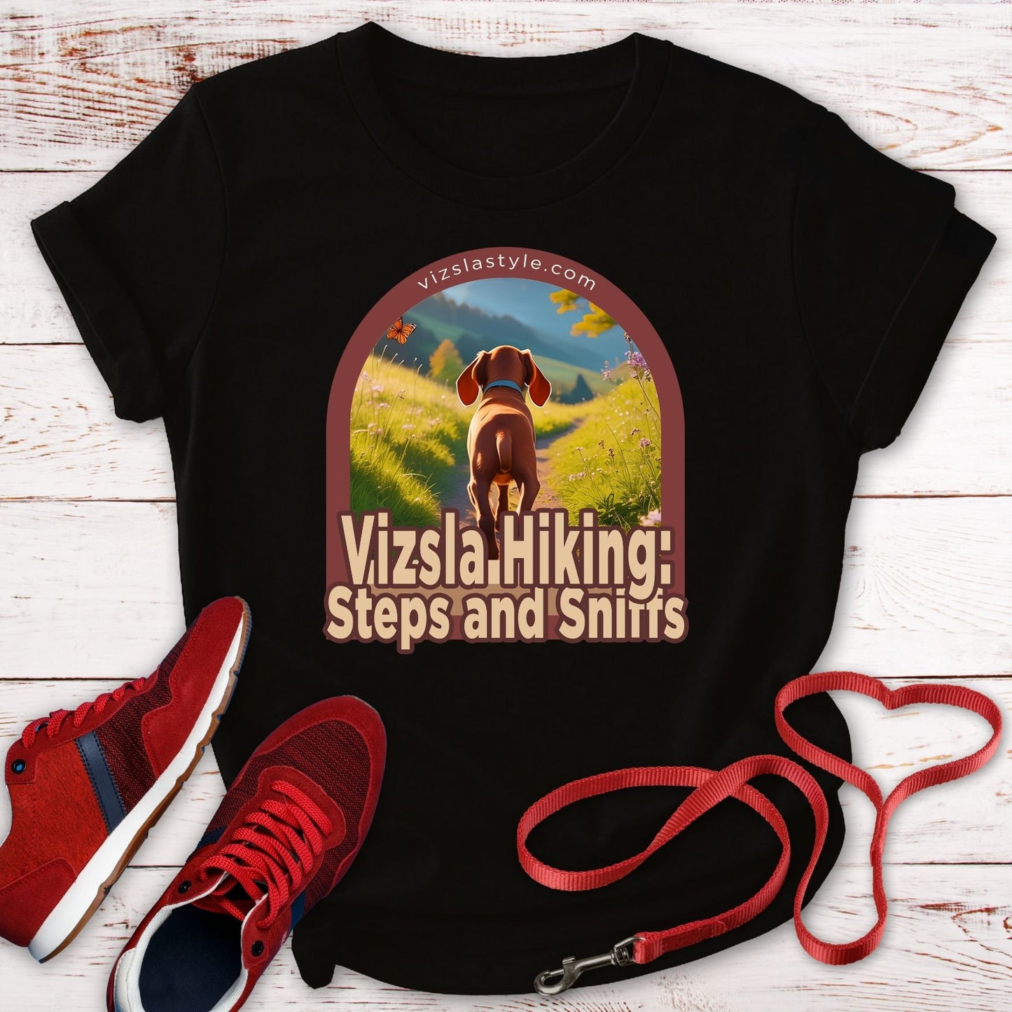 Vizsla Hiking: Steps And Sniffs Puppy t-shirt