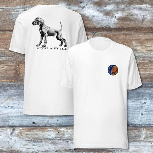Vizsla Style Puppy w/ Dark Text T-Shirt 2- Sided