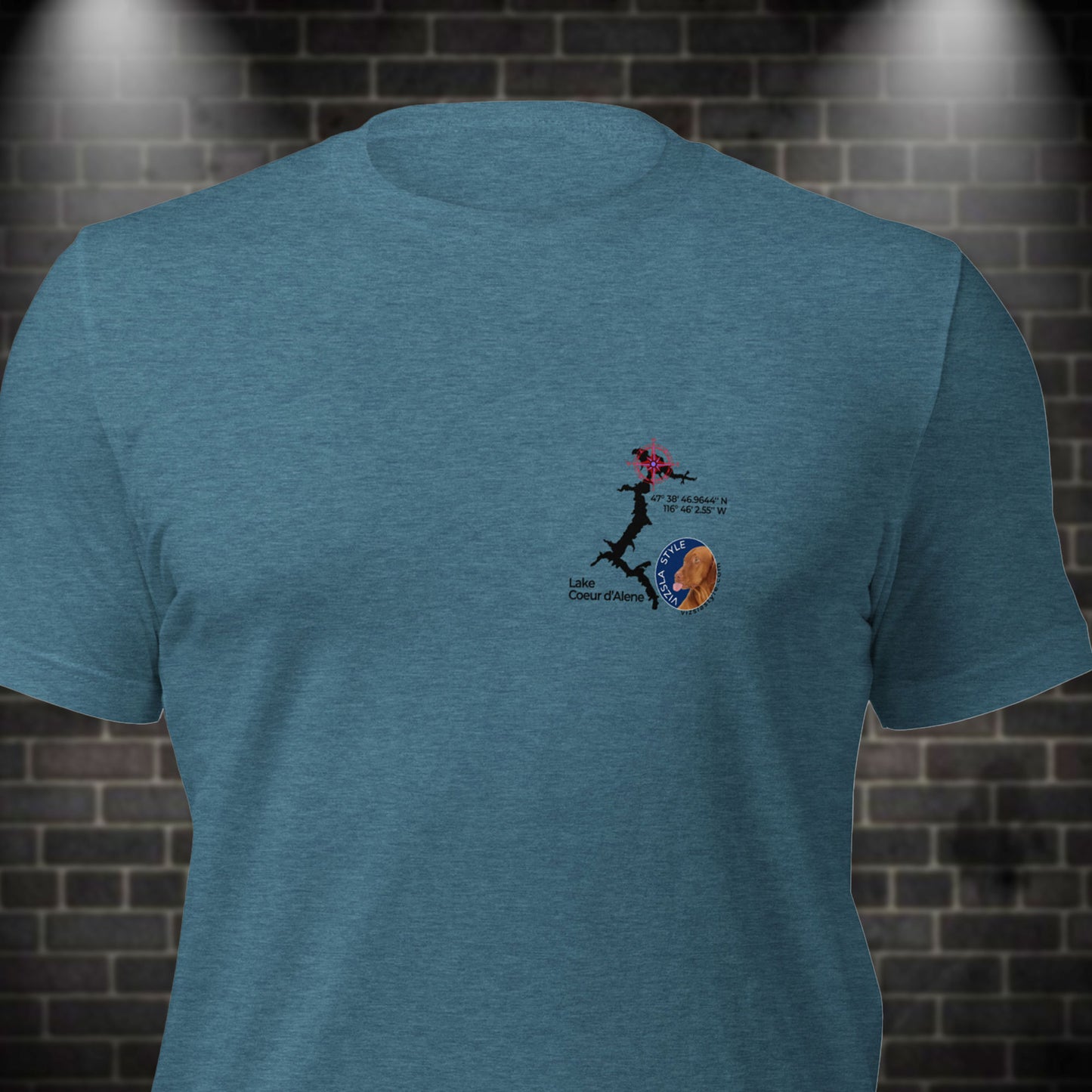 Lake CDA - Vizsla Style All Around Sports T-shirt (Dk Text)