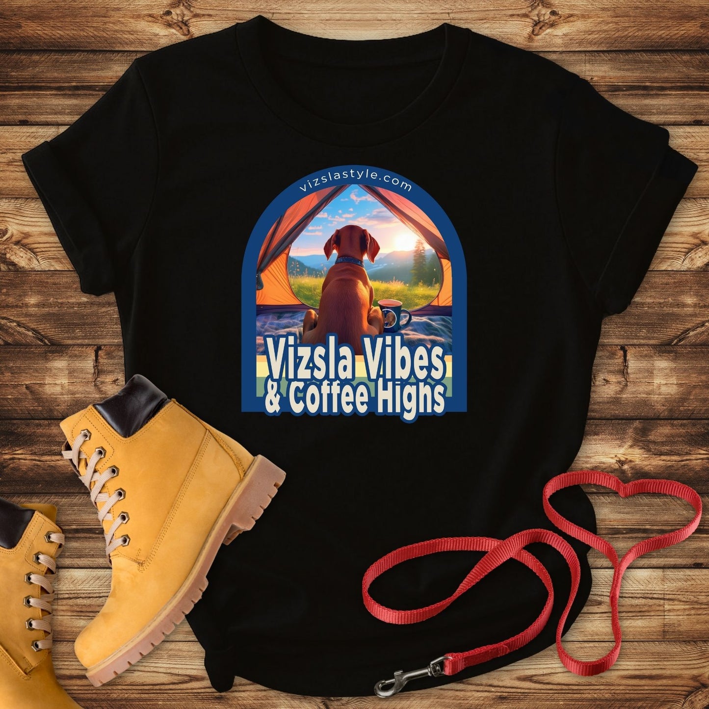 Vizsla Vibes & Coffee Highs! t-shirt