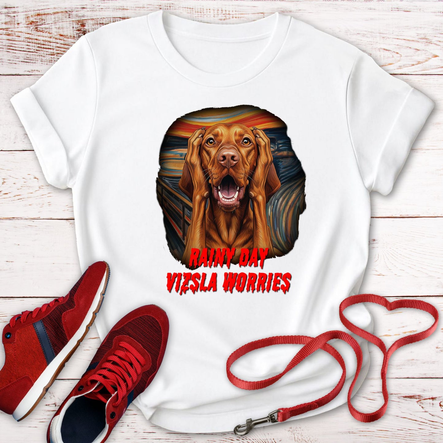Rainy Day - Vizsla Worries! (Hilarious Tee)