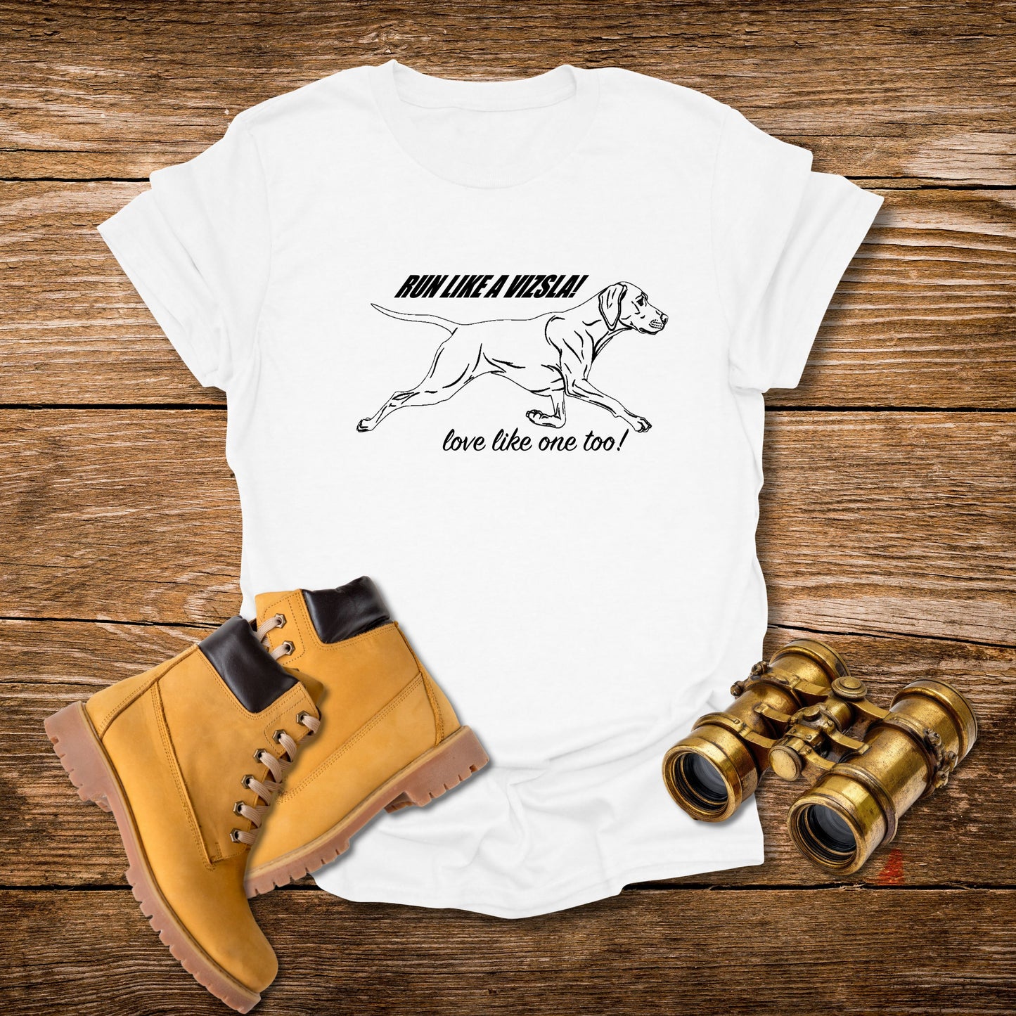 Run Like a Vizsla - Love like one too! - Vizsla Running Dog T-Shirt