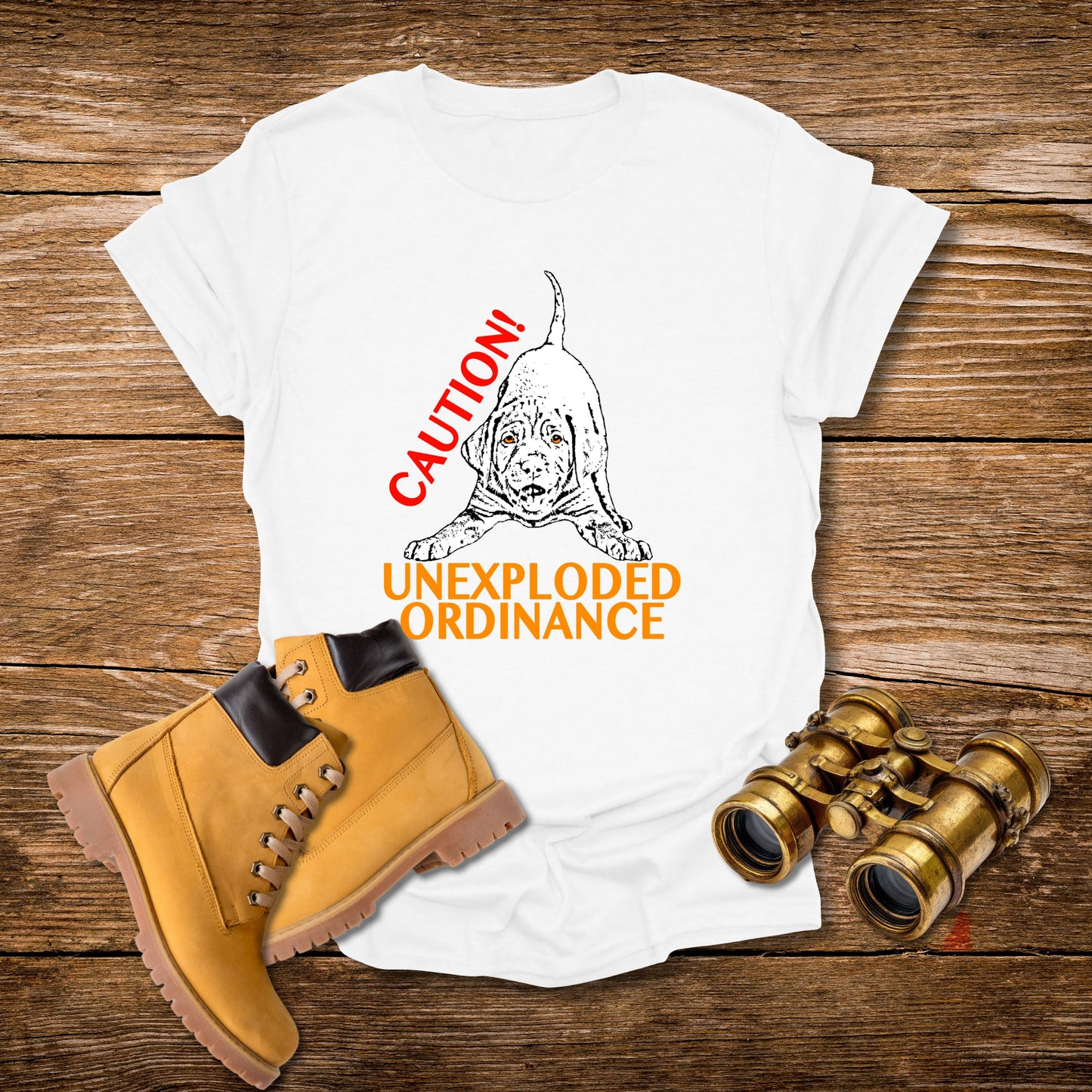 Vizsla Puppy 'Caution! Unexploded Ordinance' T-Shirt
