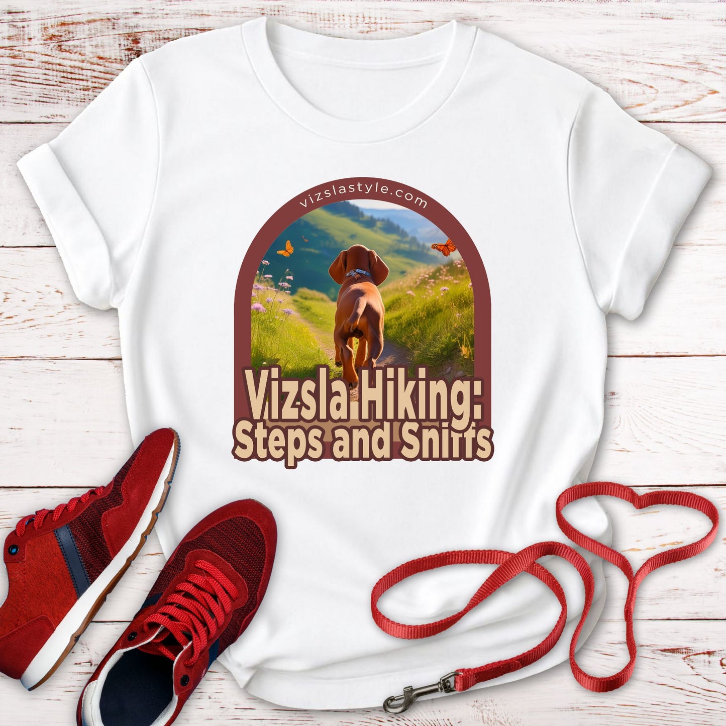 Vizsla Hiking: Steps And Sniffs Puppy t-shirt