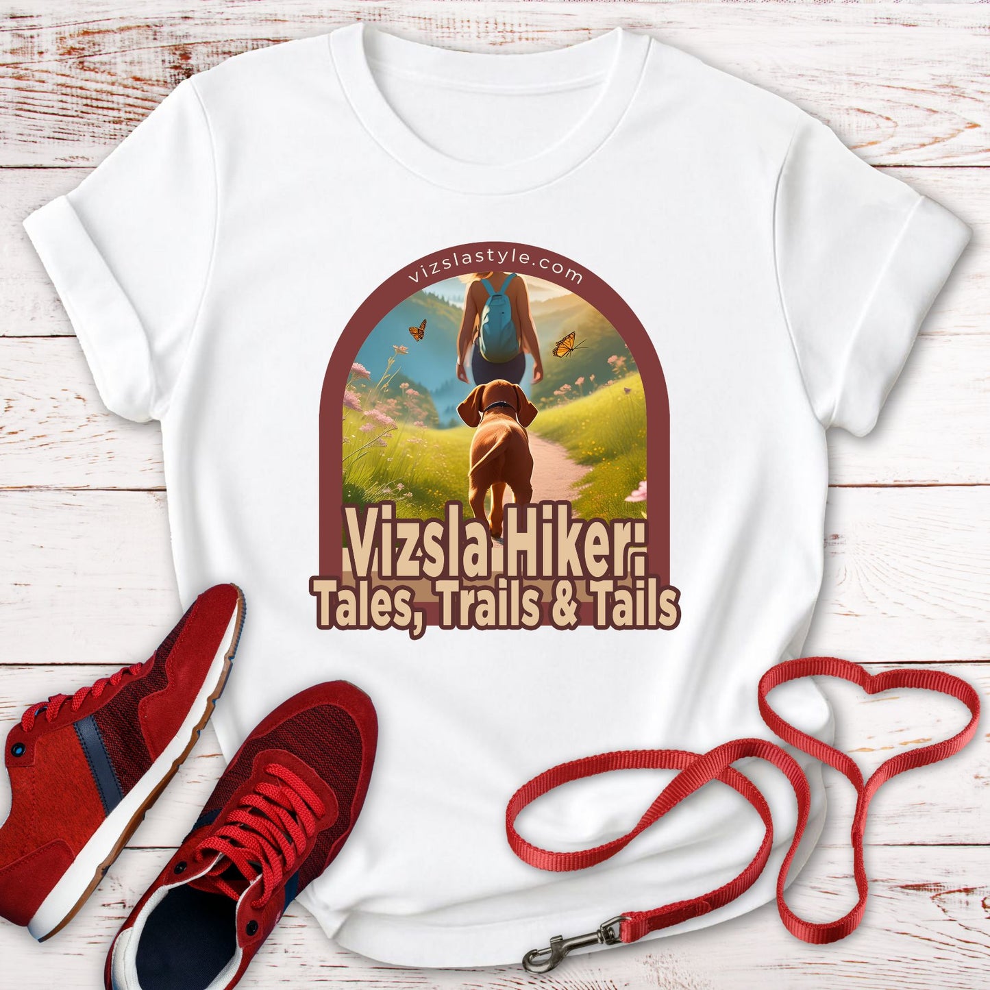 Vizsla Hiker: Tales, Trails & Tails w/ Hiker t-shirt