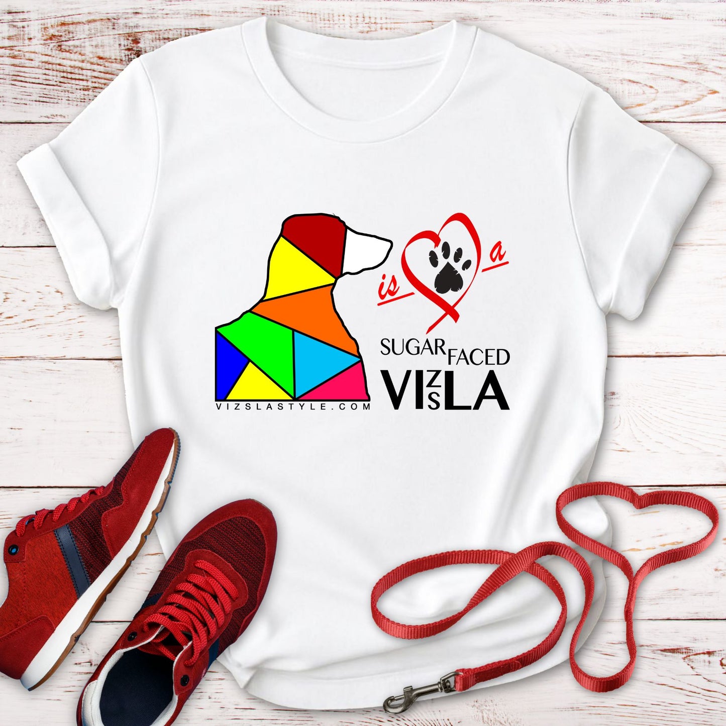 Love is a Sugar Faced Vizsla - All Around Sports T-shirt