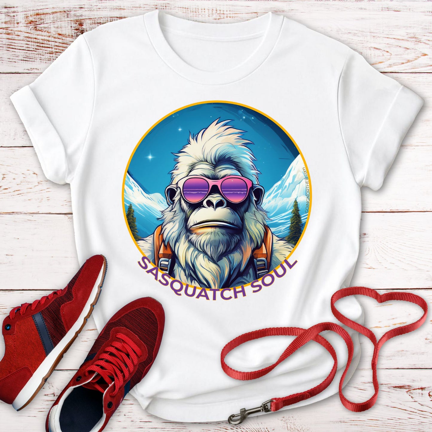 Vizsla Style - Going Norther - Bigfoot - Sasquatch Soul T-Shirt - Retro Design