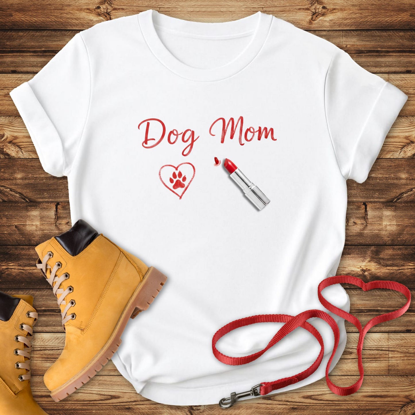 Dog Mom: Lipstick Kisses & Paw Print Love