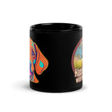 Happy Trails Hiker w/ Puppy Face - Black Glossy Mug