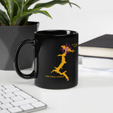 Vizsla Style Puppy in Gold w/ Lake Coeur d'Alene Black Glossy Mug