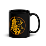 Vizsla Style Puppy in Gold w/ Lake Coeur d'Alene Black Glossy Mug