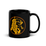 Vizsla Style Puppy in Gold w/ Lake Coeur d'Alene Black Glossy Mug