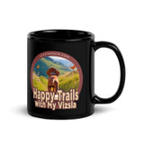 Happy Trails Dog w/ Puppy Face - Black Glossy Mug