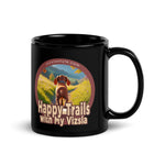 Happy Trails Puppy w/ Puppy Face - Black Glossy Mug