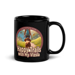 Happy Trails Hiker w/ Puppy Face - Black Glossy Mug