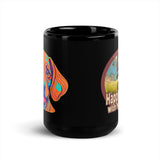 Happy Trails Hiker w/ Puppy Face - Black Glossy Mug