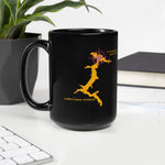 Vizsla Style Puppy in Gold w/ Lake Coeur d'Alene Black Glossy Mug