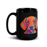 Happy Trails Dog w/ Puppy Face - Black Glossy Mug