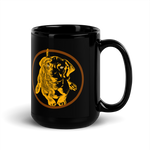 Vizsla Style Puppy in Gold w/ Lake Coeur d'Alene Black Glossy Mug