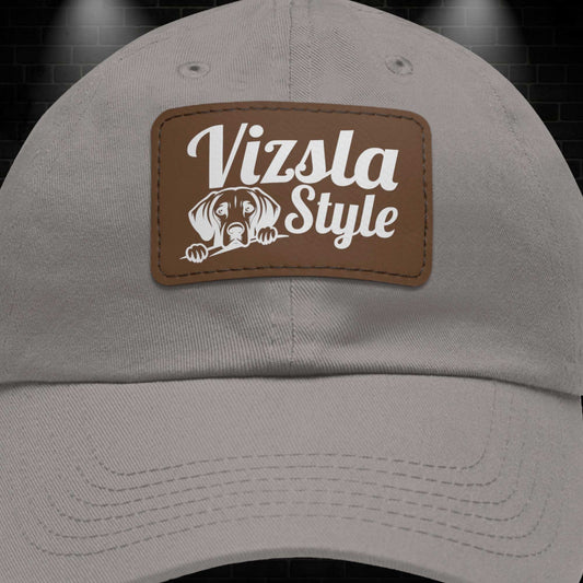 Vizsla Style Leather Patch Dad Hat, Custom Dog Hat, Pet Lover Gift, Outdoor Cap, Adjustable Baseball Hat, Unique Father's Day Gift, Mom Hat