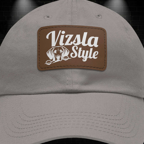 Vizsla Style Leather Patch Dad Hat, Custom Dog Hat, Pet Lover Gift, Outdoor Cap, Adjustable Baseball Hat, Unique Father's Day Gift, Mom Hat