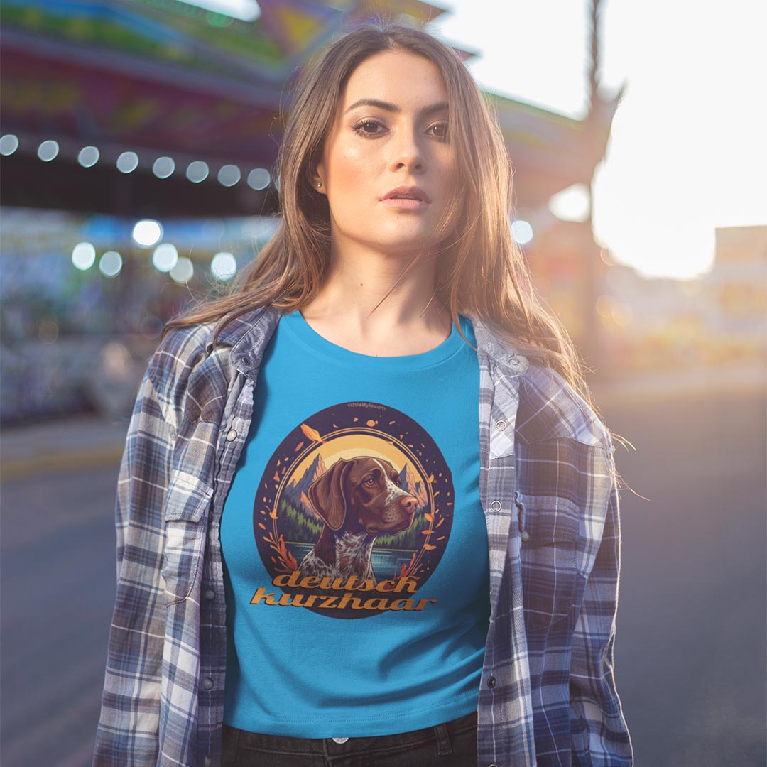 Glorious Deutsch Kurzhaar Mountain Lake Landscape Premium Tee