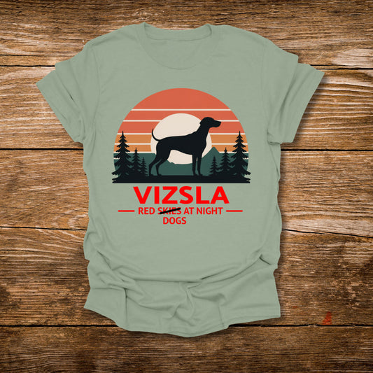 Vizsla 'Red --Skies-- Dogs at Night' T-Shirt