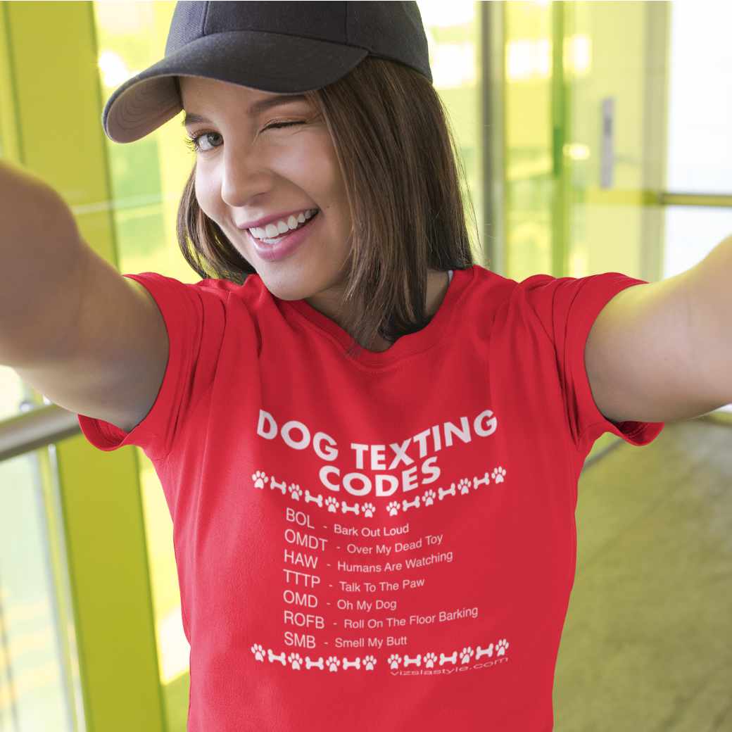Dog Texting Codes T-Shirt — Funny Dog Lover Tee